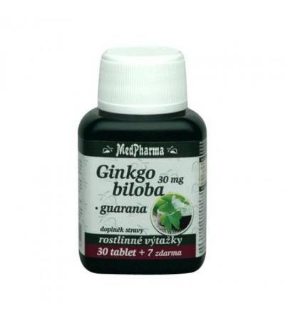MedPharma GINKGO BILOBA + GUARANA 30 tbl. + 7 FOR FREE