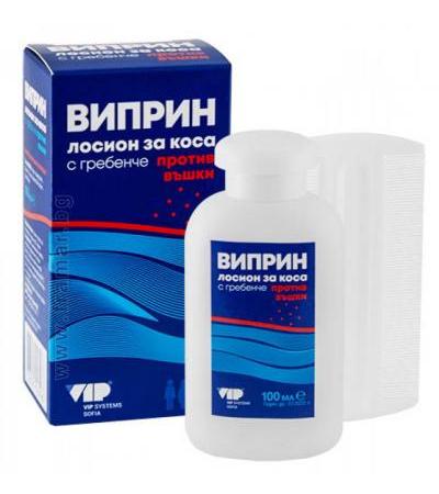 ВИПРИН ПРОТИВ ВЪШКИ И ГНИДИ лосион + гребен 100 мл