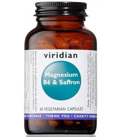 МАГНЕЗИЙ + ВИТАМИН Б6 + ШАФРАН капсули 200 мг. * 60 VIRIDIAN
