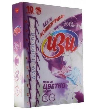 ИЗИ ПРАХ ЗА ПРАНЕ ЦВЕТНО 10 ПРАНЕТА 400 гр.