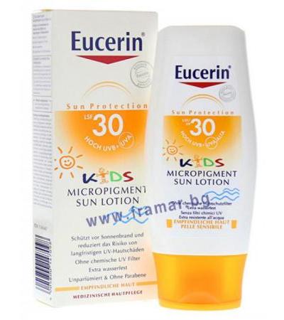 ЕУЦЕРИН SPF 30 СЛЪНЦЕЗАЩИТЕН ЛОСИОН ЗА ДЕЦА С МИКРОПИГМЕНТИ 150 мл.
