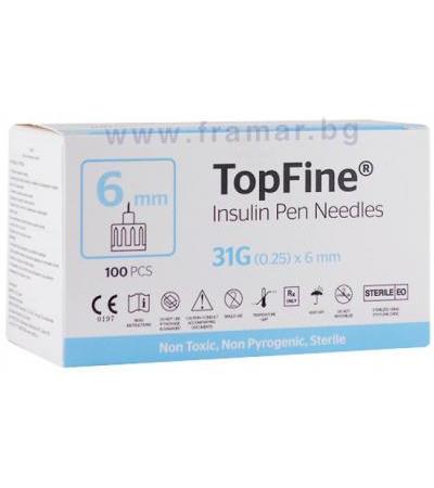ИНСУЛИНОВА ИГЛА TOPFINE 6 мм * 100