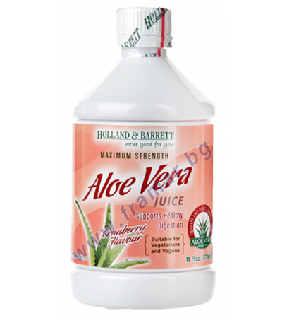 АЛОЕ ВЕРА СОК МАКСИМАЛНА СИЛА С ЧЕРВЕНА БОРОВИНКА 473 мл HOLLAND & BARRETT