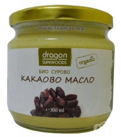 БИО СУРОВО КАКАОВО МАСЛО 300 мл. ДРАГОН СУПЕРФУДС