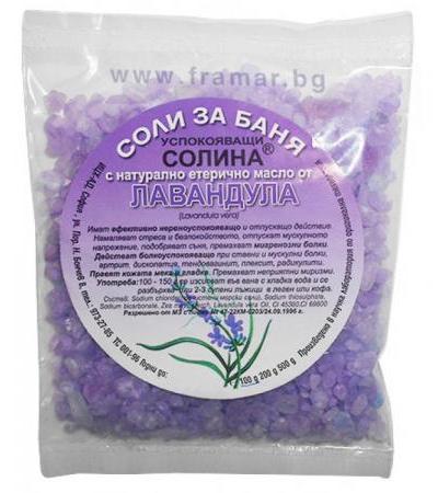 УСПОКОЯВАЩИ СОЛИ ЗА БАНЯ СОЛИНА С ЛАВАНДУЛА 100 гр.