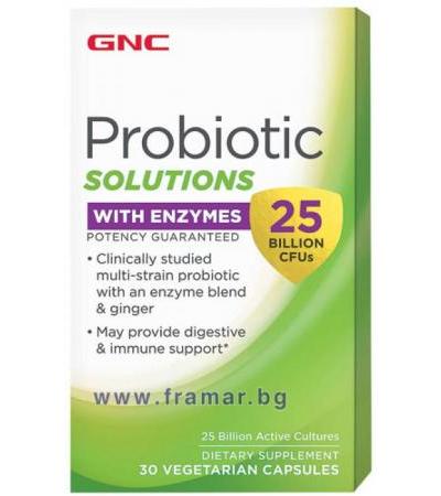 ПРОБИОТИК СЪЛЮШЪНС С ЕНЗИМИ капсули * 30 GNC