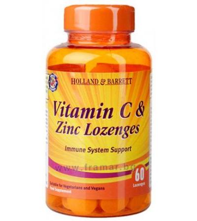 ВИТАМИН C И ЦИНК таблетки за смучене * 60 HOLLAND & BARRETT